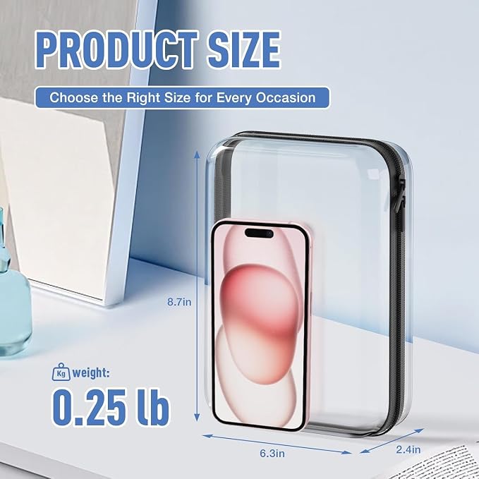 4Pcs Clear Hard Shell Zipper Case, BIiss Plastic Bins - Image 2