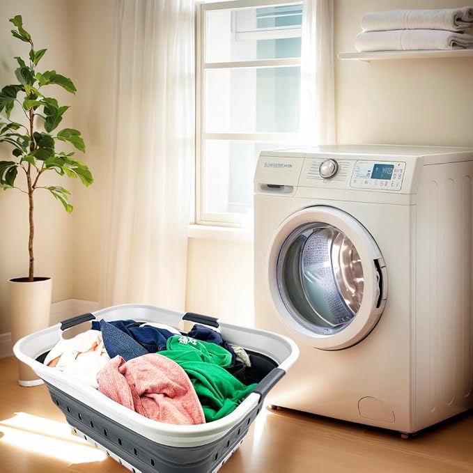 SAMMART 42L Collapsible Plastic Laundry Basket - Image 2