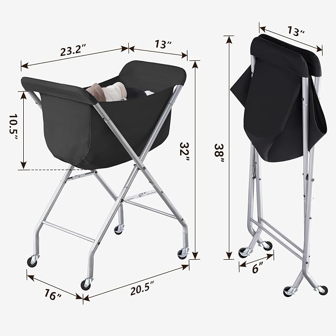 ELYKEN Laundry Basket with Wheels, Collapsible Laundry Hamper, Foldable Design - Image 3