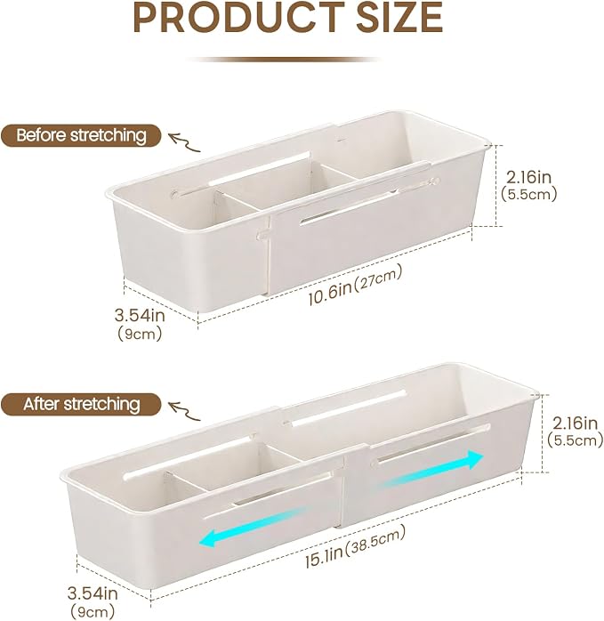 Expandable Drawer Organizers, Adjustable Drawer Dividers Organizers, PP Drawer - Image 2