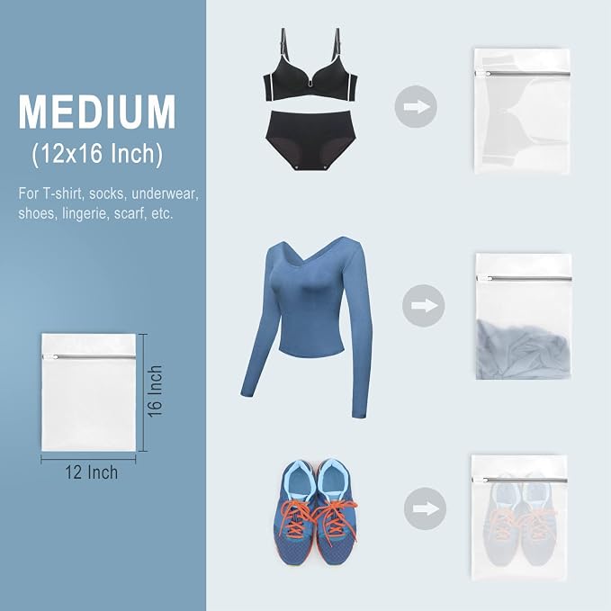 Muchfun 3Pcs Durable Diamond Mesh Laundry Bags - Image 6