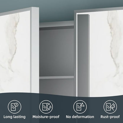 Bathroom Medicine Cabinet with Mirror 24x30Inch, Mirrored Cabinets with Sturdy - Image 7