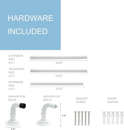 Byondeth Curtain Rods for Windows 16 to 45 Inches Adjustable Blackout Wrap - Image 6