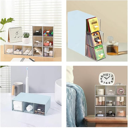 Desk Drawer Organizer with 3 Drawers, Plastic Clear Tea Bag Organizer, - Image 7