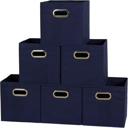 Household Essentials 81-1 Foldable Fabric Storage Bins | Set of 6 Cubby Cubes by HouseholdEssentials