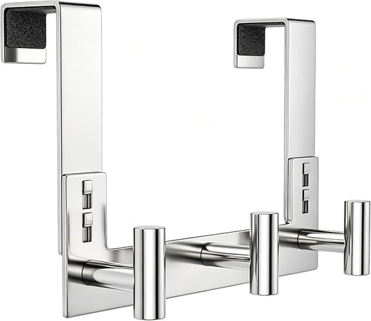 PMMASTO Over The Door Hooks, Fits 1-3/4" Thick Door No Drill Hooks by PMMASTO