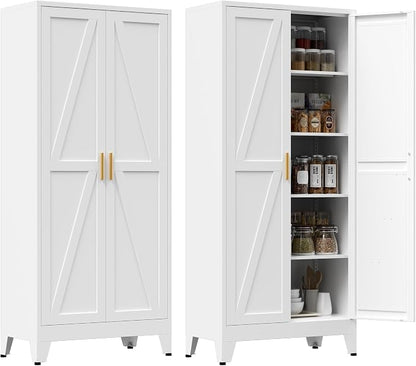 71" Tall Metal Pantry Cabinet, Kitchen Storage Cabinet - Image 7