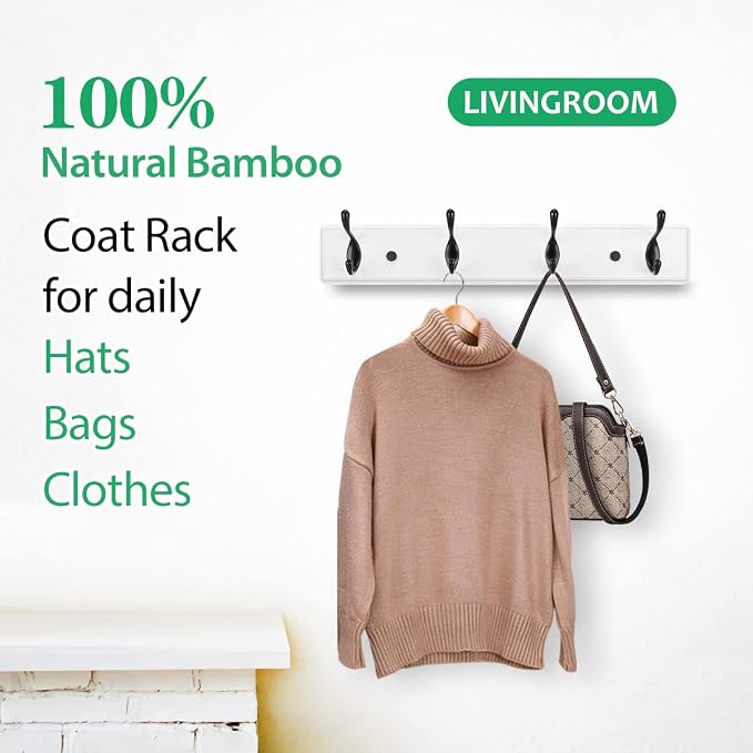 Wooden Coat Rack, Wall-Mounted Organizer - Image 7