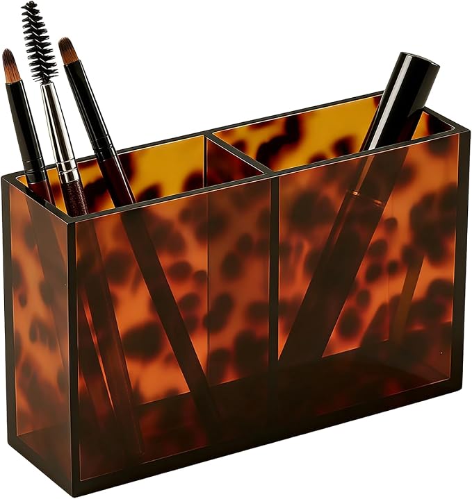 Toiletry Caddy - Resin Leopard Print Shelf Organizer, Grip Base Cosmetic Holder - Image 6