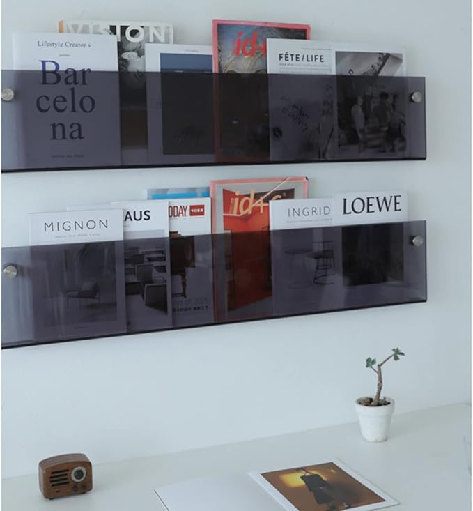 ROYALITA 2-Pack Acrylic Magazine Holder Brochure Holder, Fashion Hanging - Image 2