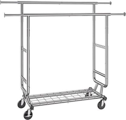 VEVOR Clothes Rack, Rolling Clothing Garment Rack, Extendable Carbon Steel - Image 9