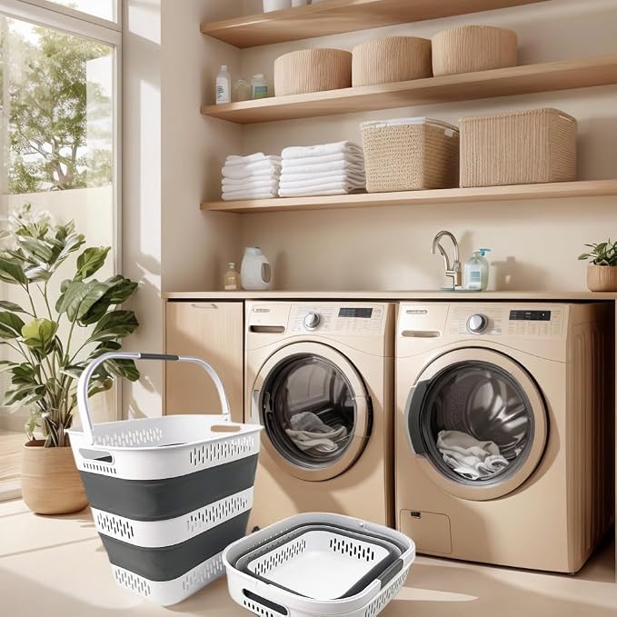 SAMMART 40L Collapsible Plastic Laundry Basket - Image 3