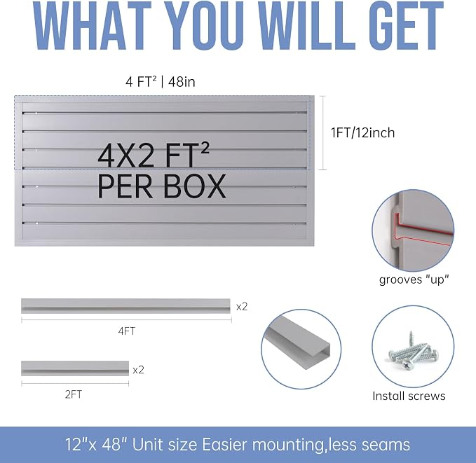 Slat Wall Paneling Garage Wall Organizer Slatwall Panels 4'x 2' Garage Slat - Image 4