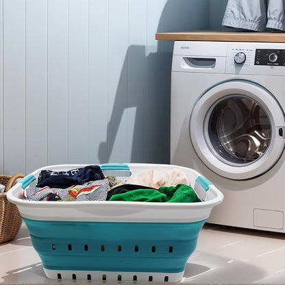 SAMMART 42L Collapsible Plastic Laundry Basket - Image 2