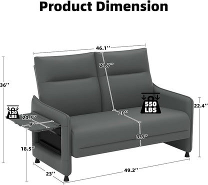 Faux Leather Loveseat, Upholstered Loveseat - Image 2