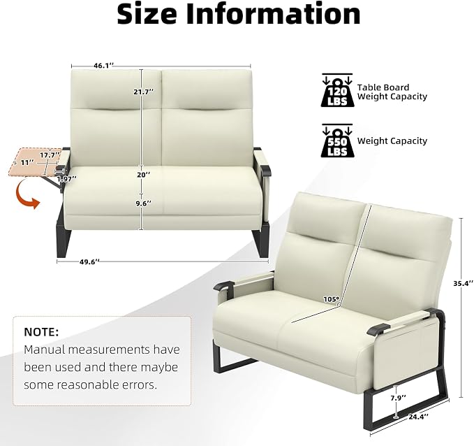 Faux Leather Loveseat, Upholstered Loveseat - Image 2