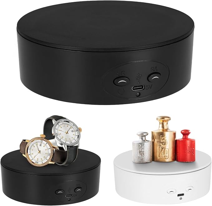 Motorized Rotating Display Stand, 5in/11lbs Load, 360° Rotating Platform by Bosgladek