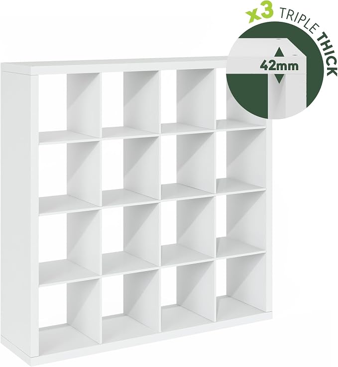 Furinno Cubicle Book Shelf, 16-Cube Bookshelf, Triple Thick Frame Cube Storage - Image 10