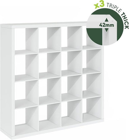 Furinno Cubicle Book Shelf, 16-Cube Bookshelf, Triple Thick Frame Cube Storage - Image 10