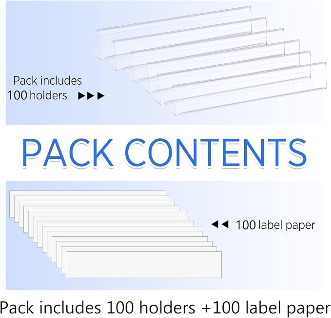 Teling 100 Pieces Shelf Label Holder - Image 3