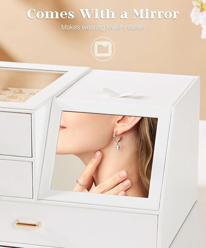 Homde Women Mirror Jewelry Box: Organizer Case - Image 3