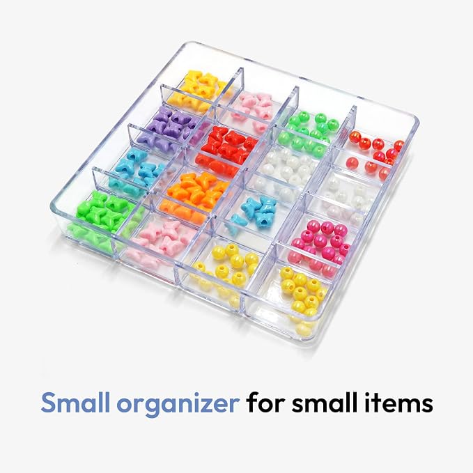 16 Grid Jewelry Organizer Tray, Stackable Design, Jewelry Storage, Makeup - Image 7