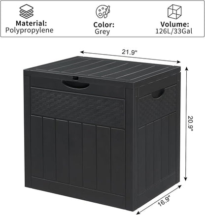 VINGLI 33 Gallon Outdoor Deck Storage, Polypropylene Deck Box - Image 7