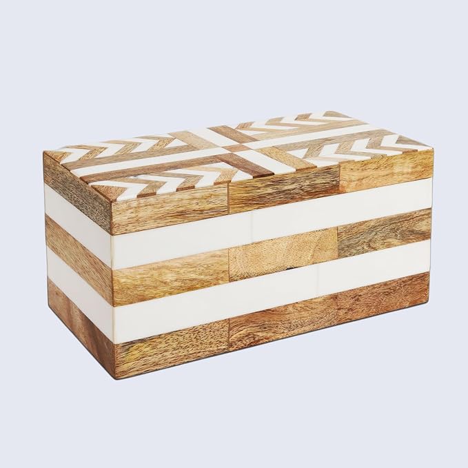 Handicrafts Home White Large Decorative Storage Box - Image 7