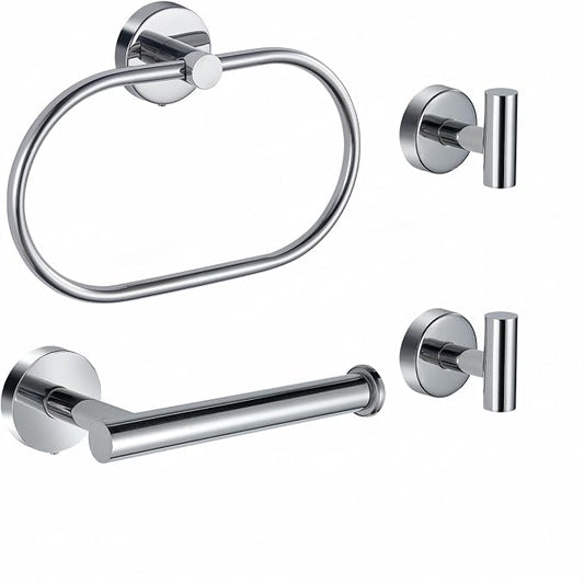Bathroom Hardware Set Includes Towel Ring, Toilet Paper Holder and 2 Towel Hooks by Eolax
