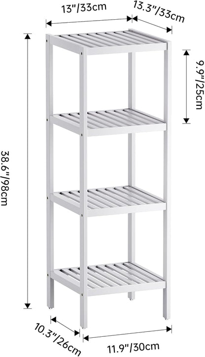 SMIBUY Bathroom Storage Shelf, 4-Tier Bamboo Rack Organizer - Image 3