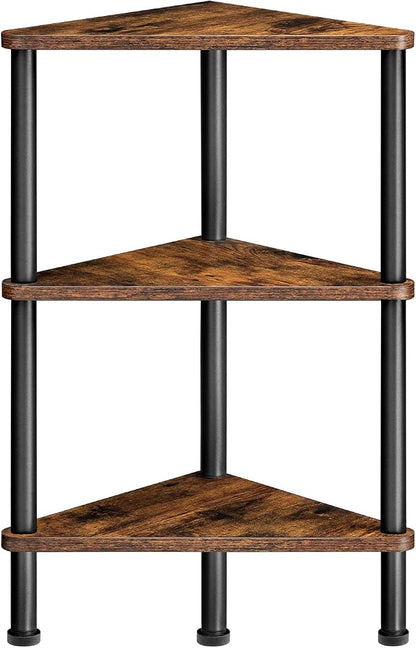 HOOBRO Corner Shelf Stand, Industrial 3-Tier Corner Bookshelf by HOOBRO
