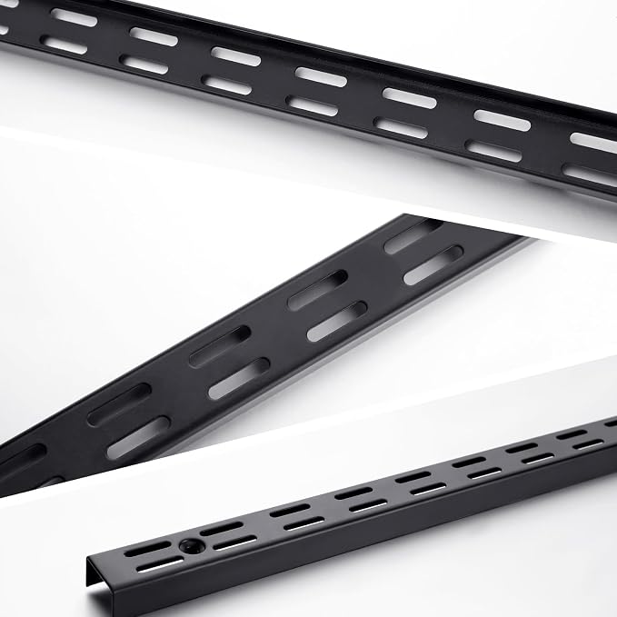 6 Pcs Dual Track Upright Wall Shelving System Heavy Duty Support System Twin - Image 6