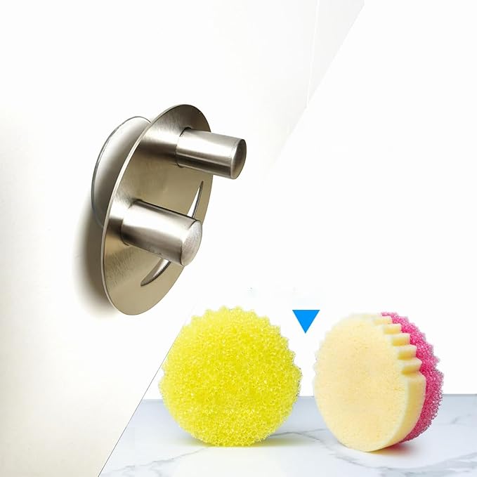 Sponge Holder For Kitchen Sink, Strong Suction Cup Mount, Stainless Steel - Image 8