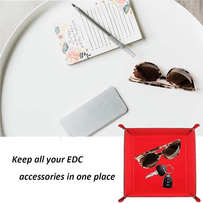 siduater Valet Tray Desktop Storage Organizer – Vegan Leather Catchall Tray - Image 2