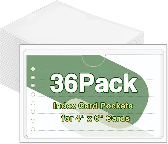 36 Pack Adhesive Index Card Holders, Top Loading, Sticks To Bins Shelves Boxes by BESARME