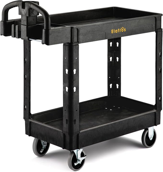 ELAFROS Utility Cart with Ergonomic Handle and Built-in Tool Compartments by ELAFROS