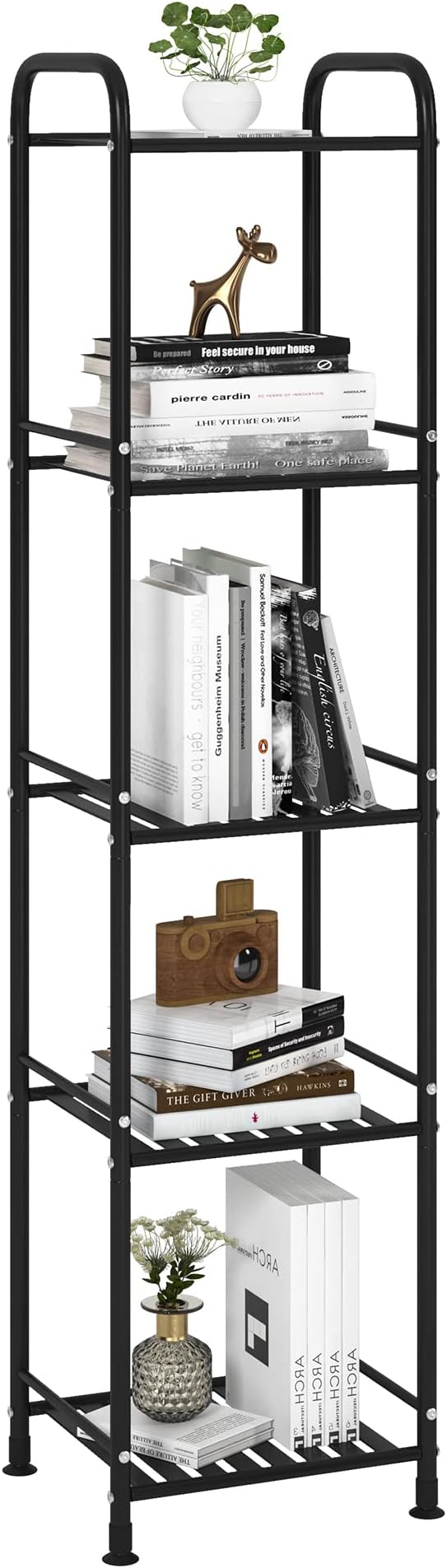 JSB 5 Tier Narrow Bathroom Shelving Unit, Kitchen Storage Rack Organizer Metal by HomeFurniture