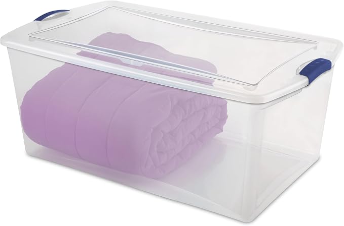 2-Pack 105 Quart Heavy Duty Plastic Storage Bins, Stackable Containers - Image 4