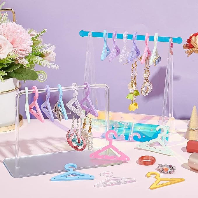 PH PandaHall 42pcs Clothes Hanger Earring Holder Necklace Mini Hanger Rack - Image 2