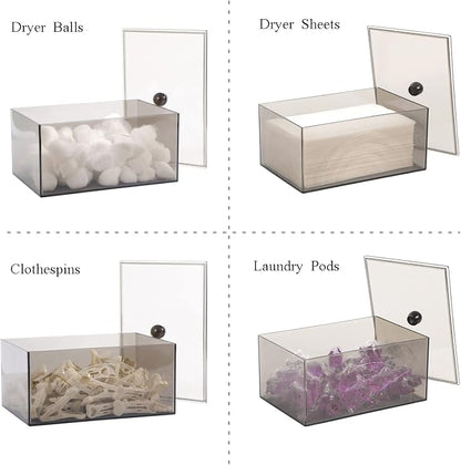 zoocatia Laundry Dryer Sheet Holder Clear Detergent Pods Container Dryer Balls - Image 2