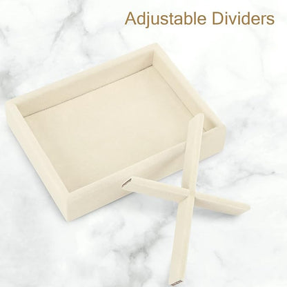 DesignSter Small Jewelry Tray-Ring Organizer 2PCS Premium Velvet Rings Earrings - Image 5