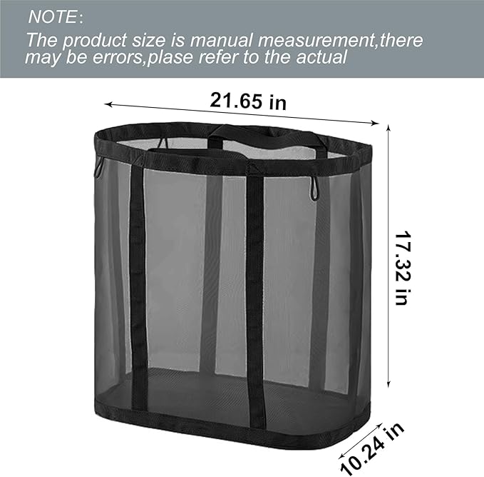 Mesh Bag with Handles, Collapsible Laundry Basket, Foldable Laundry Bag - Image 2