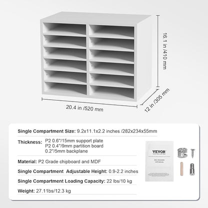 VEVOR Literature Organizers, 12 Compartments Office Mailbox - Image 7