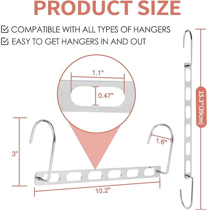 Space Saving Hangers for Clothes, 10 Pack Hanger Organizer Space Saver - Image 5