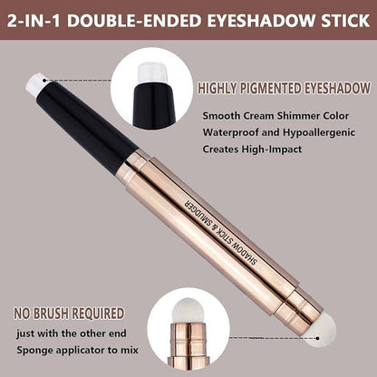 White Eyeshadow Stick Makeup, Highlighter Matte Cream Eye Shadow Pencil - Image 3