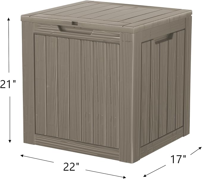 35 Gallon Deck Box, Resin Outdoor Indoor Waterproof Storage Box, Lockable - Image 2