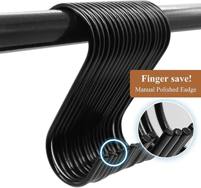ESFUN 30 Pack 3.7 inch Length S Hooks Black Steel S Shaped Hooks - Image 7
