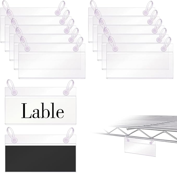 Basket Label Holders, ELEMGULY 30PCS Plastic Basket Label Clips by Unknown