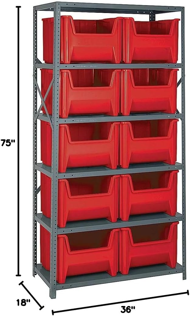 Quantum Storage Systems QSBU-800RD Solid Heavy Duty 6 Shelves 10 Giant Stack - Image 2