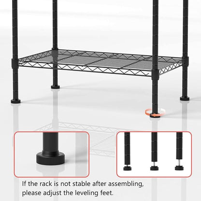 5 Tier Shelving Unit, 176 LBS Per Shelf Height Adjustable Narrow Storage Shelves - Image 5